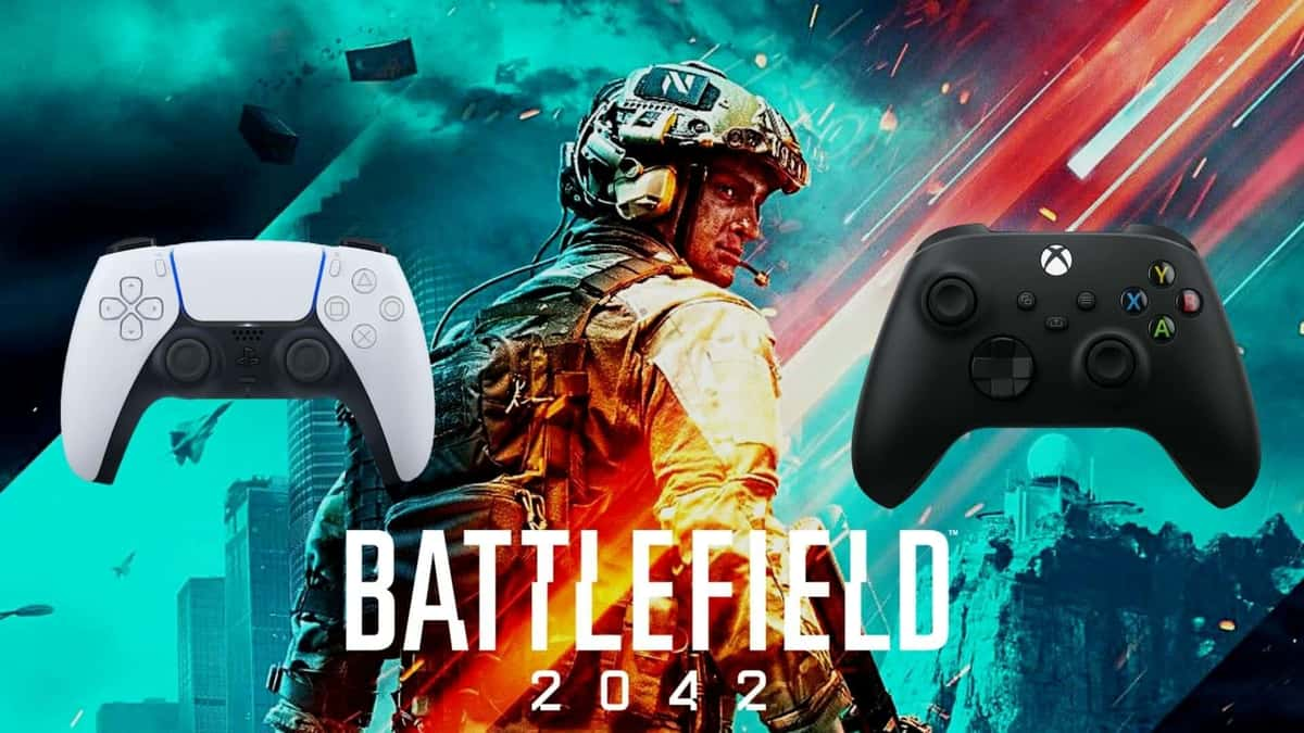 battlefield 2042 cover with ps5 and xbox controller