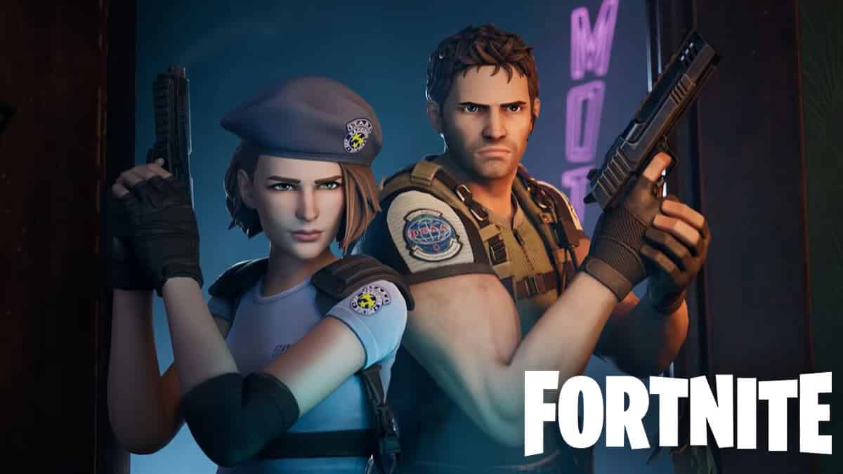 Chris Redfield and Jill Valentine in Fortnite