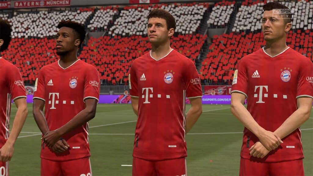 FIFA 22 Bayern Munich players in a line