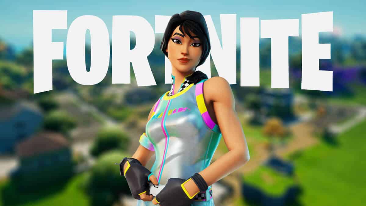 Fortnite rainbow racer skin in pleasant park