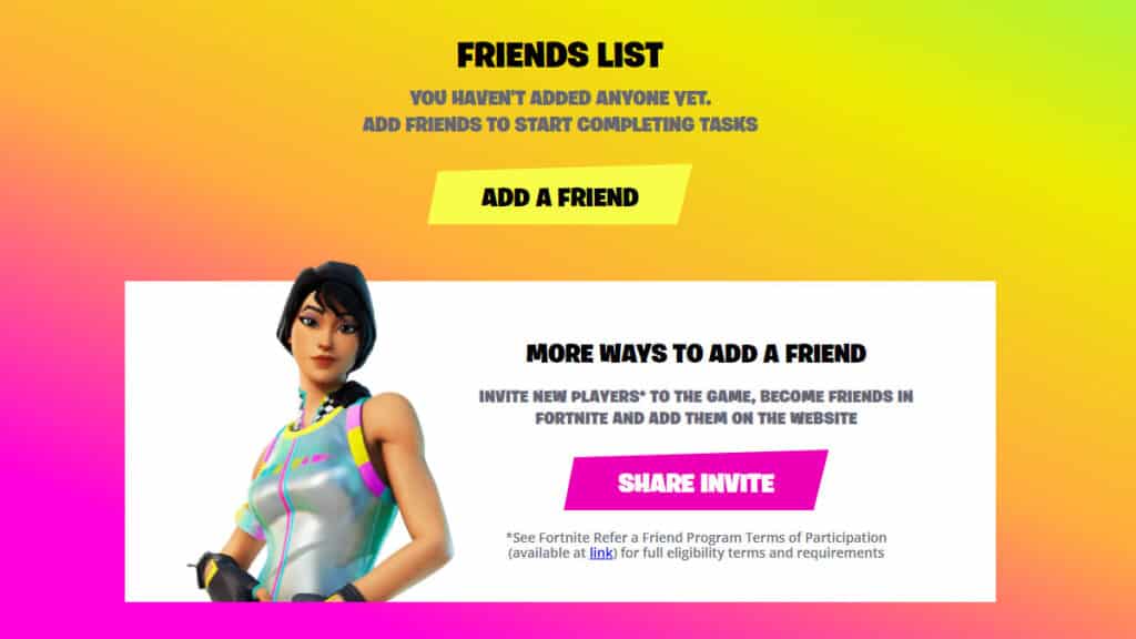 How to refer a friend in Fortnite