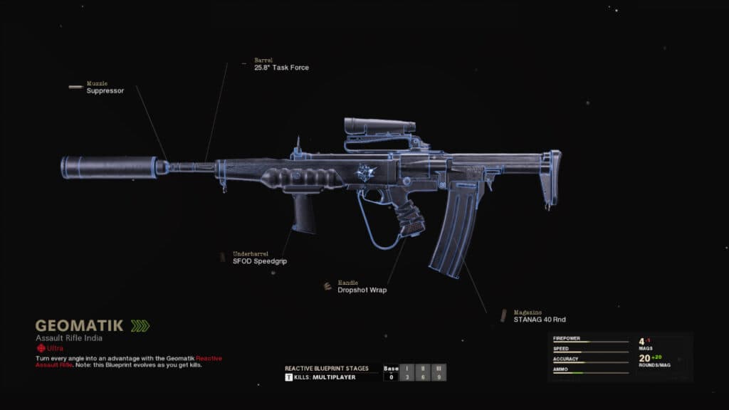 Geomatik Warzone weapon blueprint