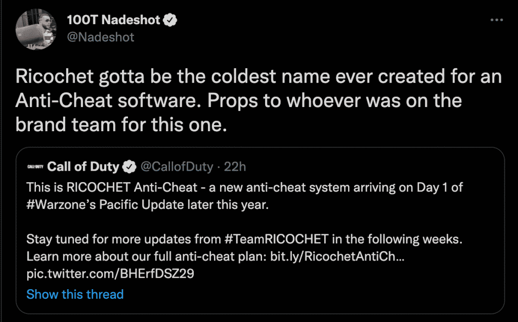 nadeshot reacting to RICOCHET anti-cheat
