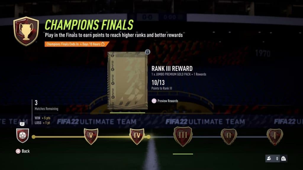 fut champs finals progress