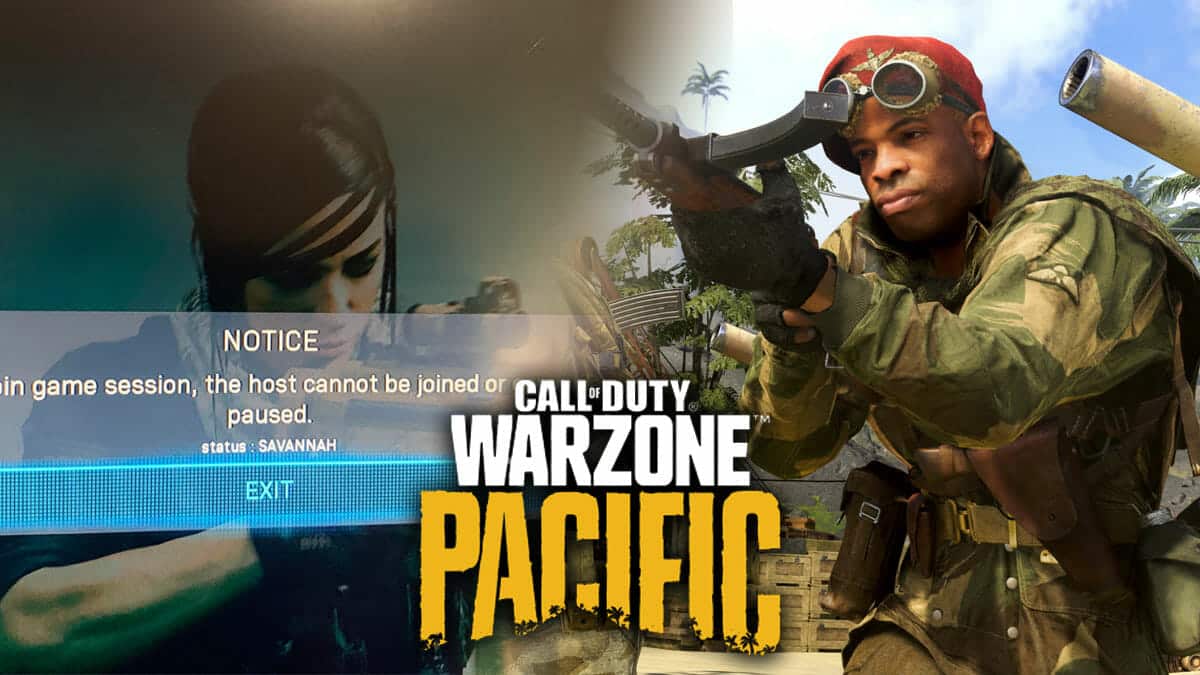 Warzone Pacific Status savannah error