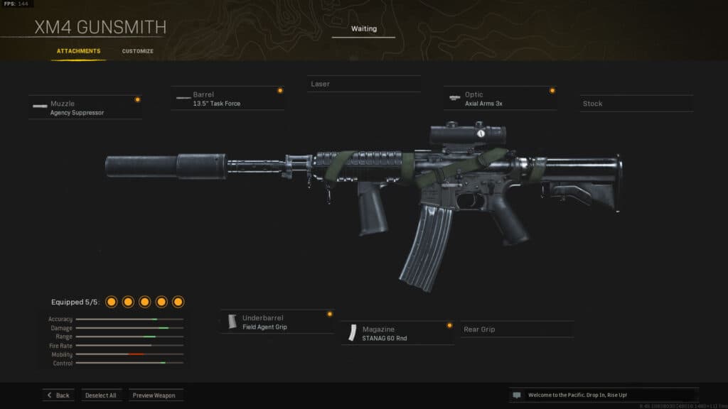 JGOD Warzone Pacific XM4 loadout attachments