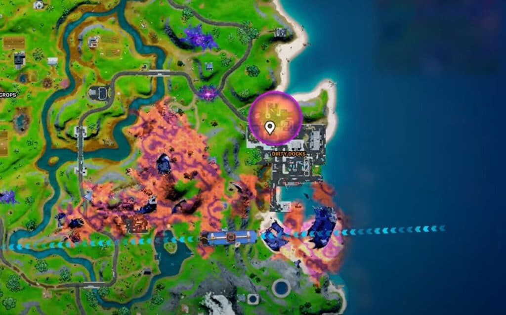 Sideways Zone on the Fortnite Season 8 map