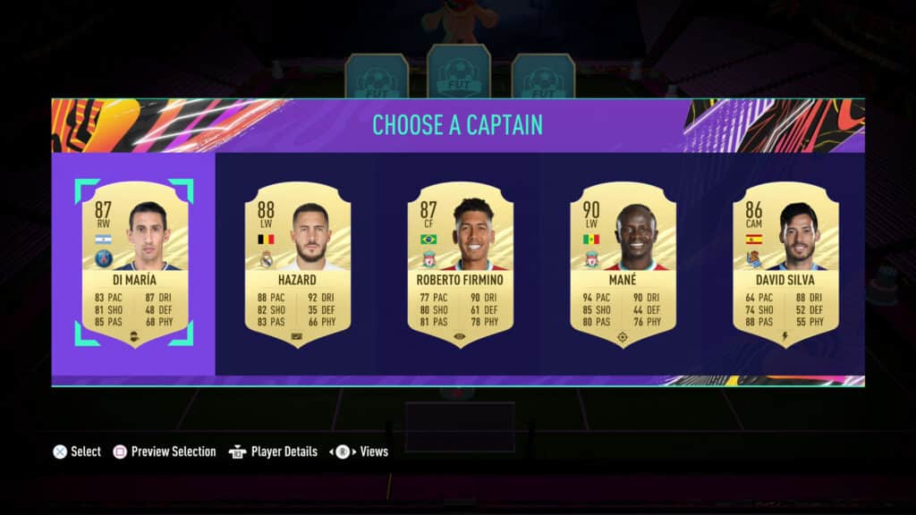 Player pick in FIFA 22 FUT Draft