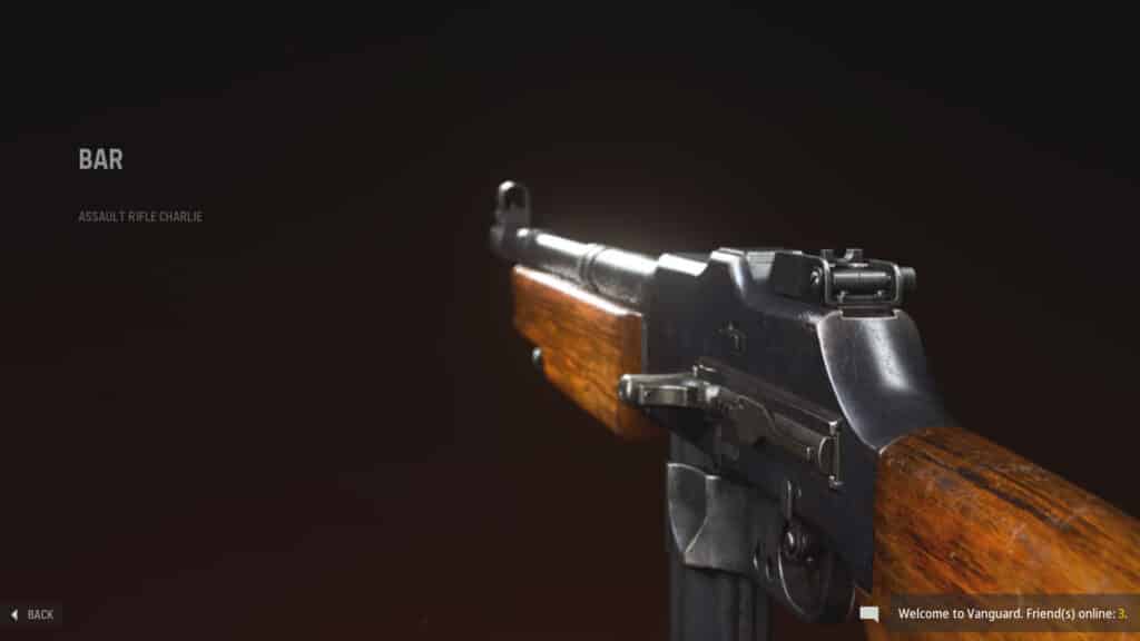 BAR assault rifle in cod vanguard