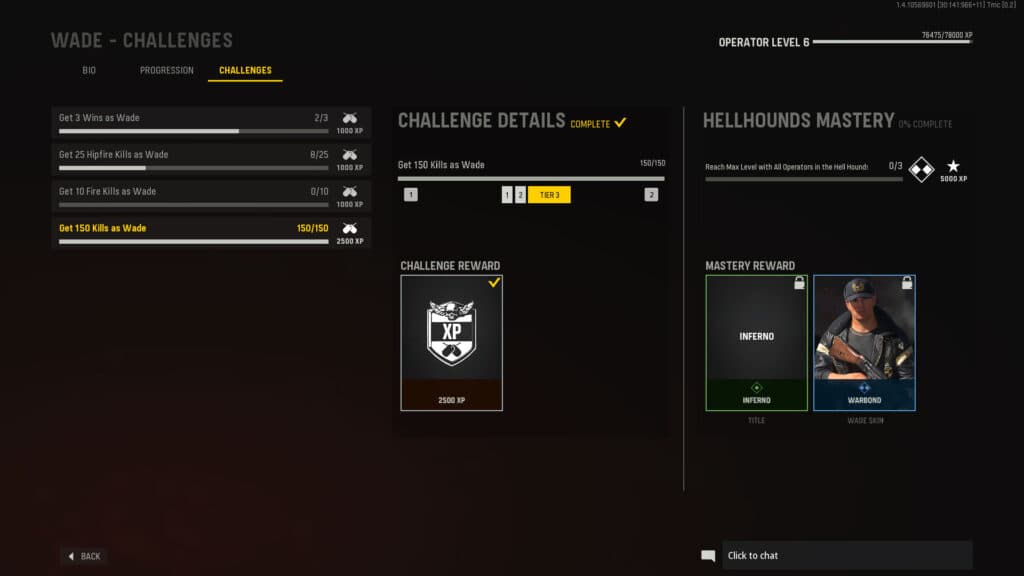 CoD Vanguard Wade Operator challenges