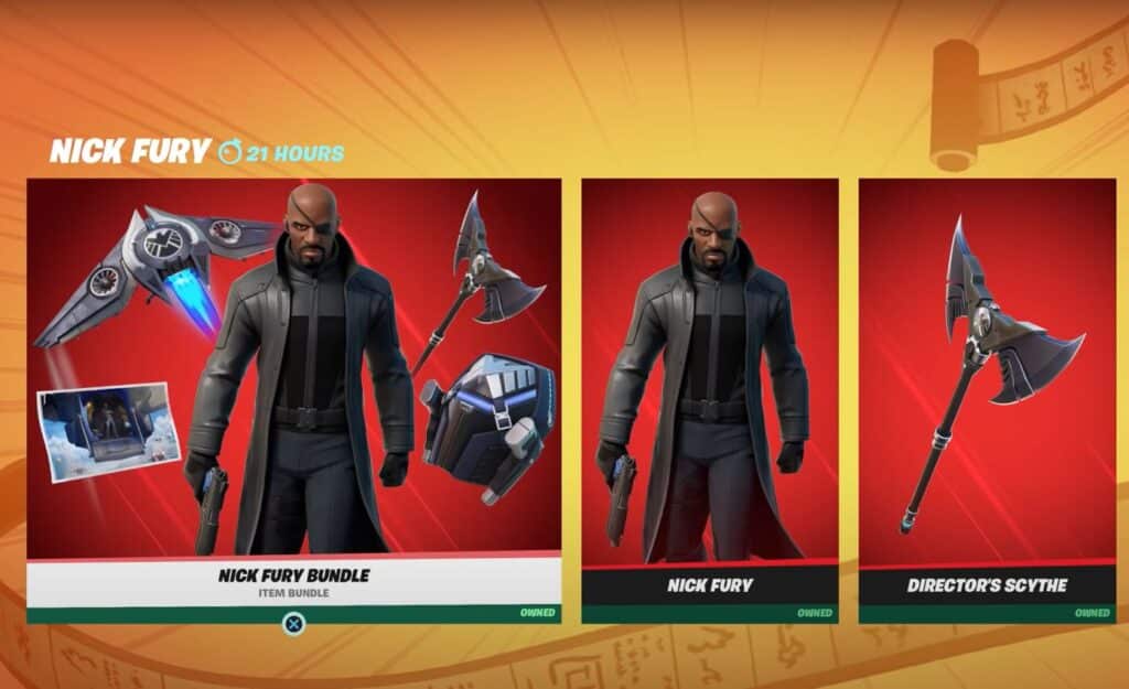 Fortnite Nick Fury bundle