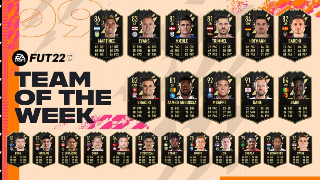 Fifa 22 ultimate team totw 9