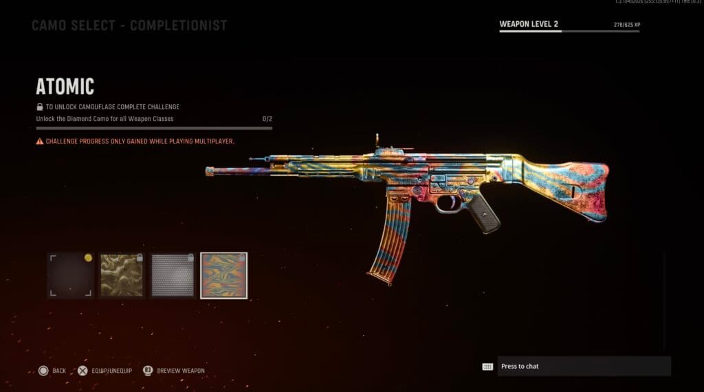 Atomic camo in Vanguard