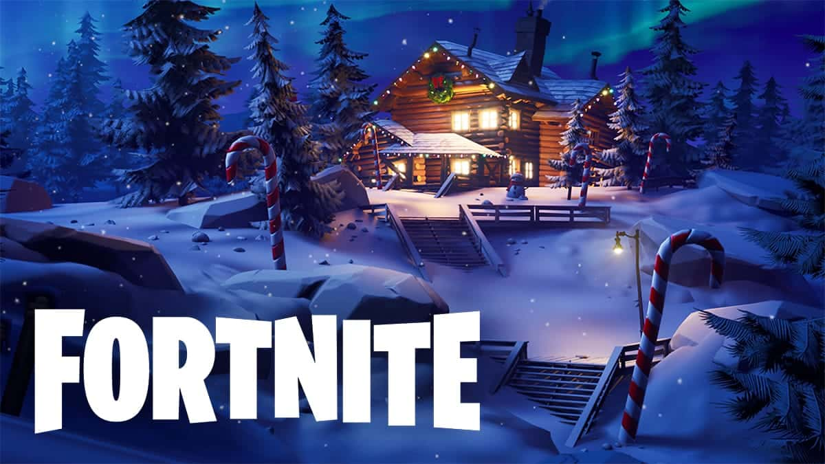 Snowy cabin in Fortnite