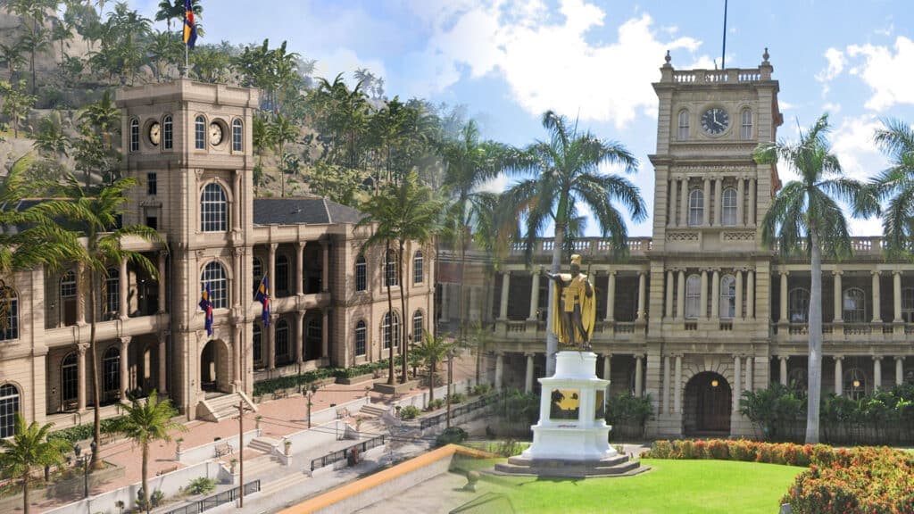 Warzone Caldera Capital and Ali'iolani Hale building