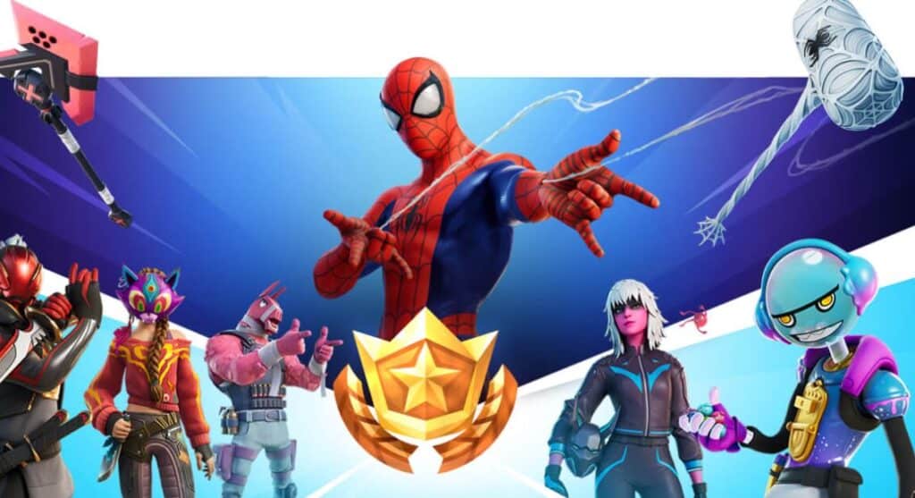 Spider-Man shooting webs in Fortnite chapter 3