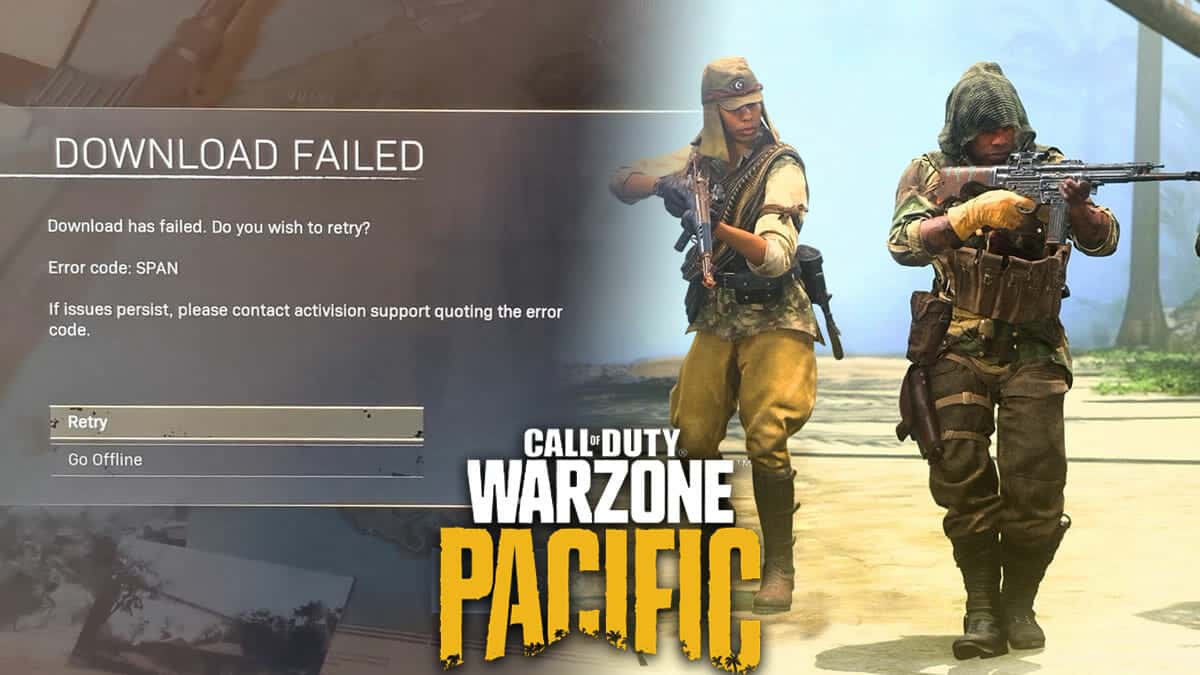 Warzone players and code SPAN error