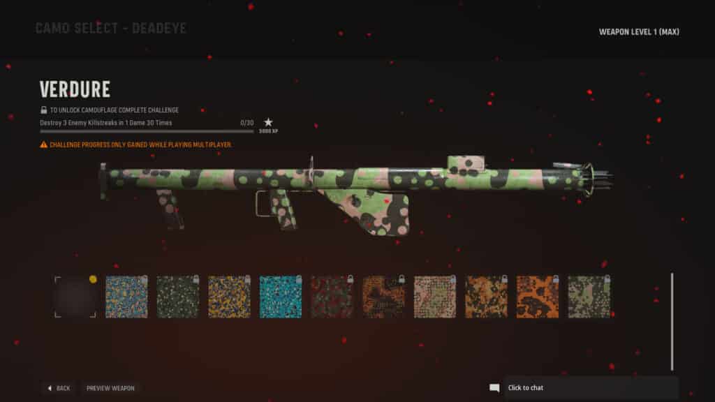 Vanguard Deadeye launcher camo challenge