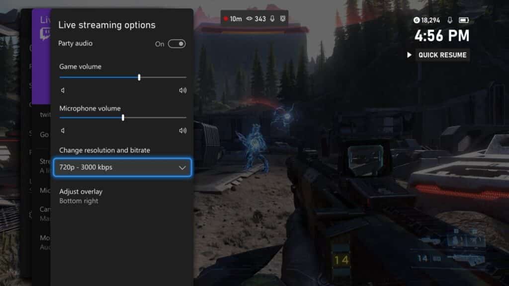 xbox twitch livestream options