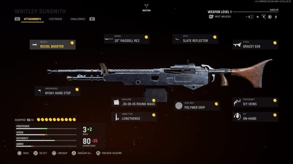 Whitley LMG attachments Vanguard