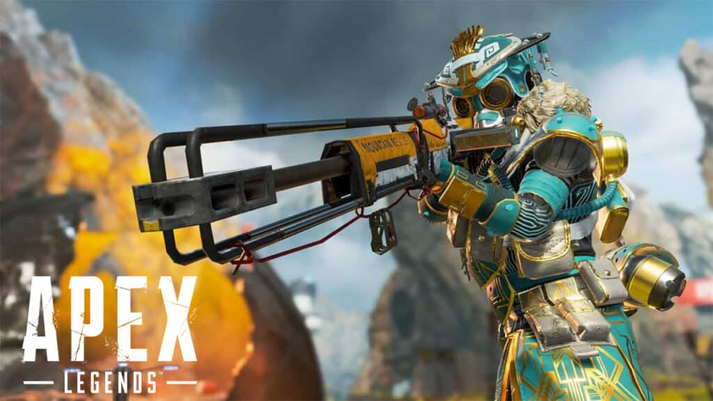 Bloodhound with Kraber rifle in Apex Legends