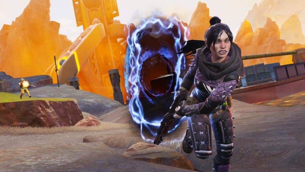 Apex Legends Wraith coming out of a portal