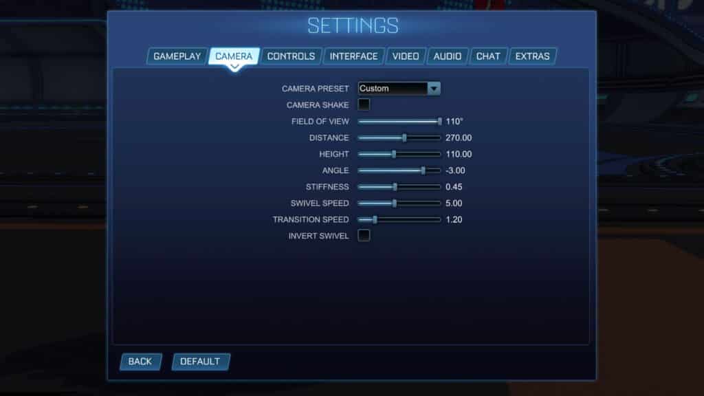 Best Rocket League camera settings