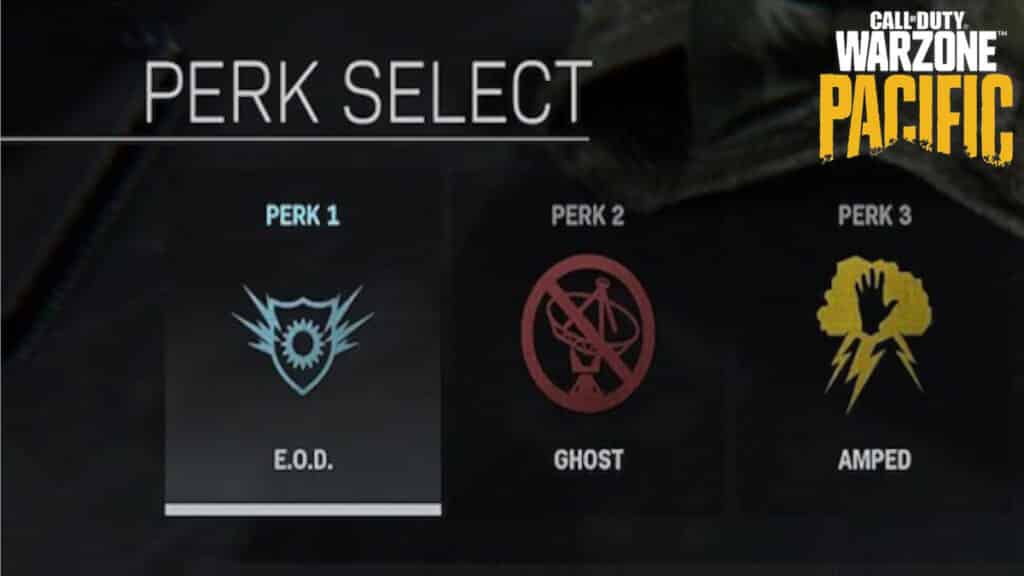 Perk Select screen warzone