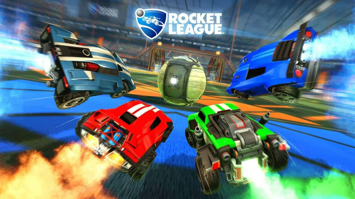 rocket league cars racing for ball