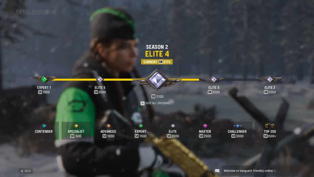 Vanguard Ranked Play Skill Divisions