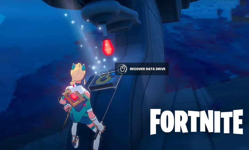 Fortnite character looking at Data Drive