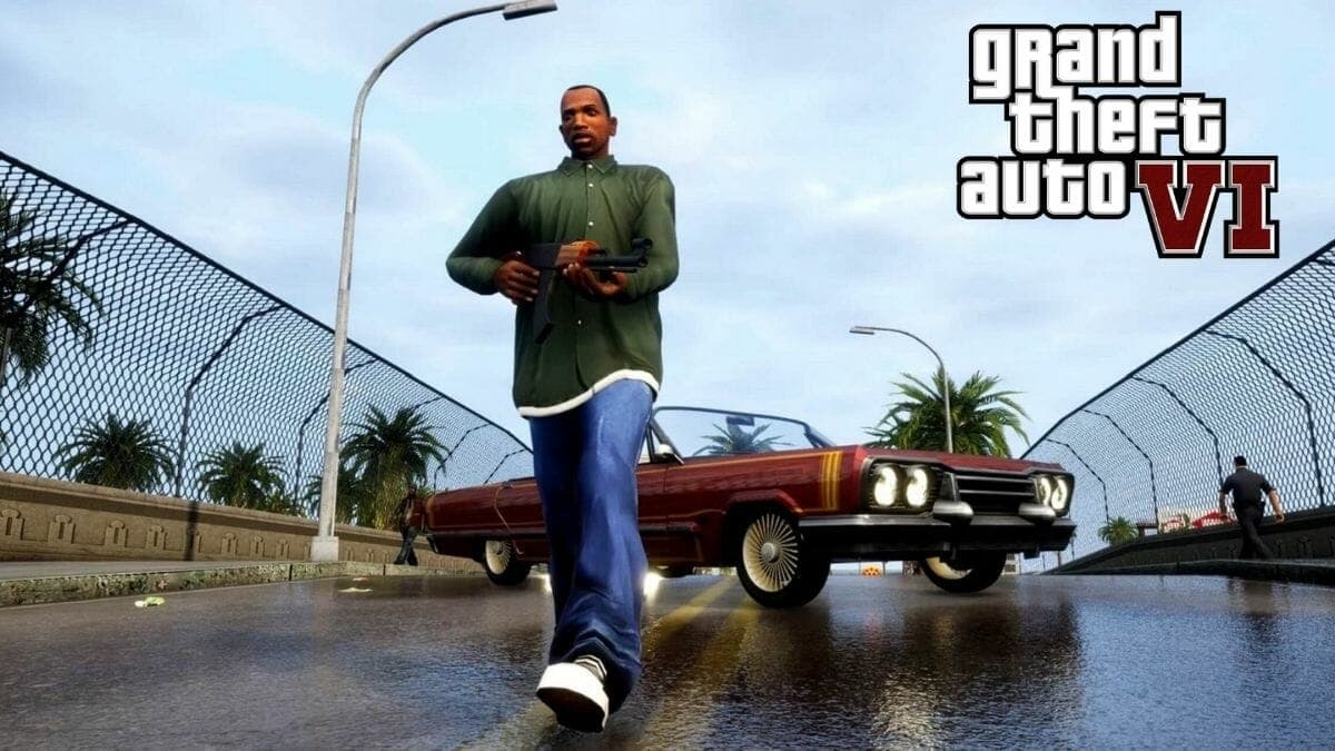 San Andreas CJ with GTA 6 logo