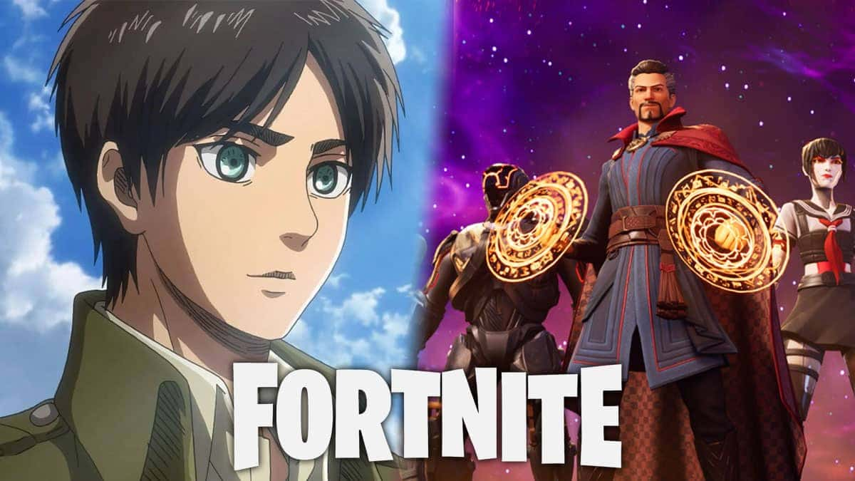 attack on titan eren and fortnite doctor strange