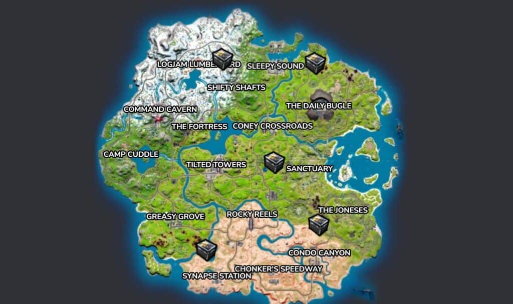 Fortnite IO Outpost locations