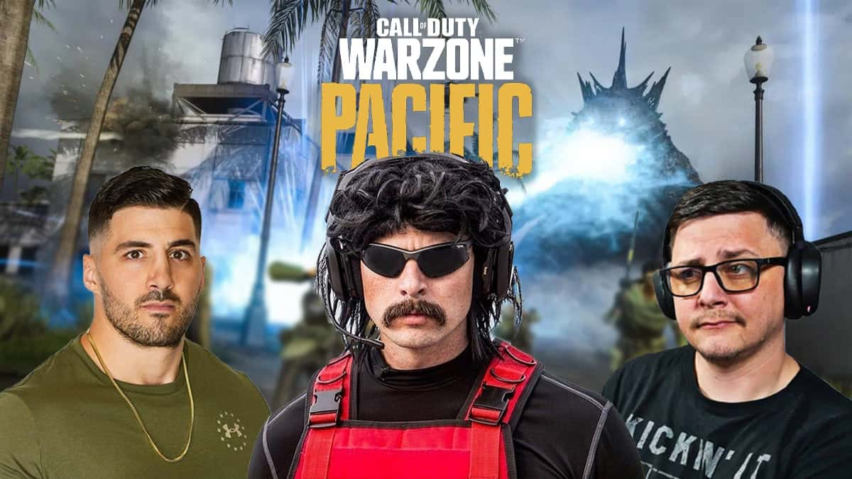 JGOD, Dr Disrespect, Nickmercs, and Godzilla in Warzone