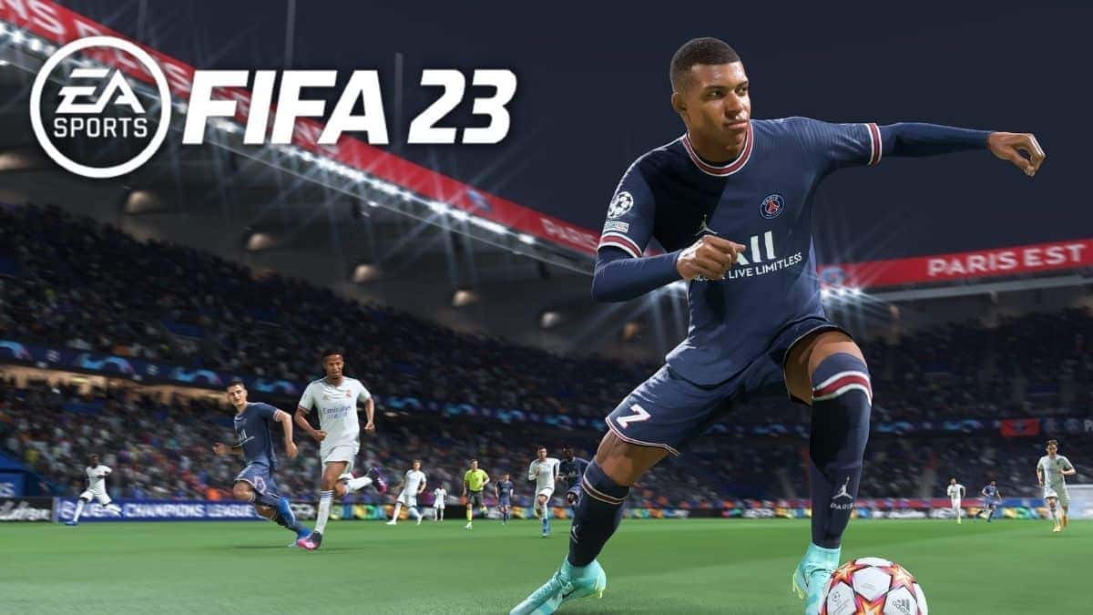 FIFA 23 logo with Mbappe