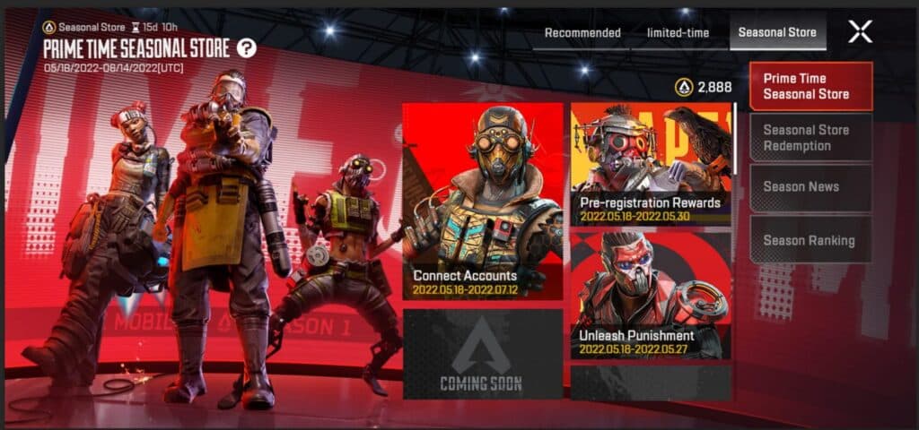 apex legends mobile prime time store