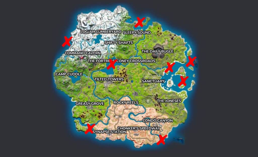 Fortnite Fishing Holes map