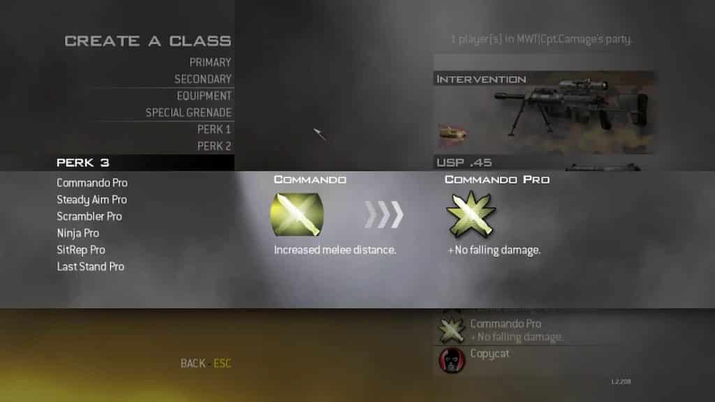 Modern Warfare 2 Commando Pro Perk