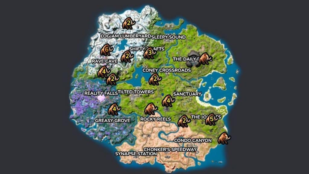 boar locations in Fortnite