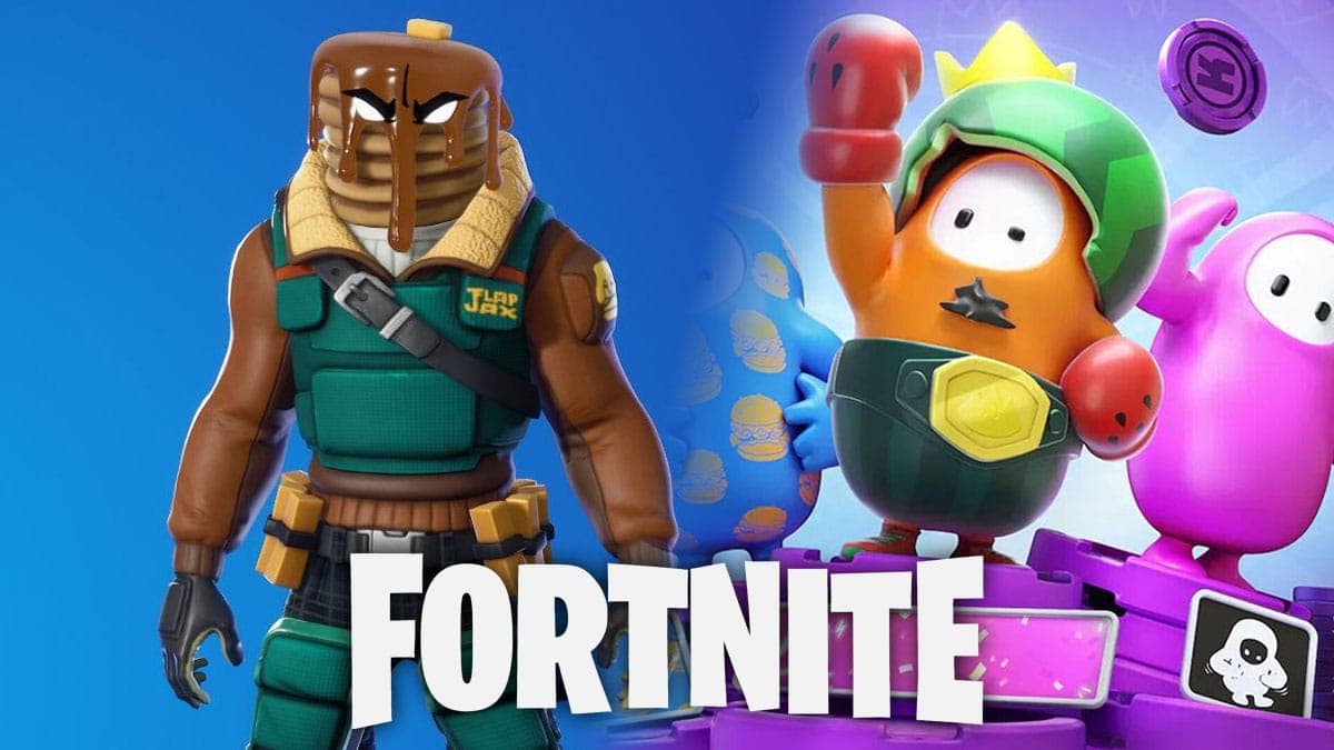 Fortnite major mancake skin and fall guys characters