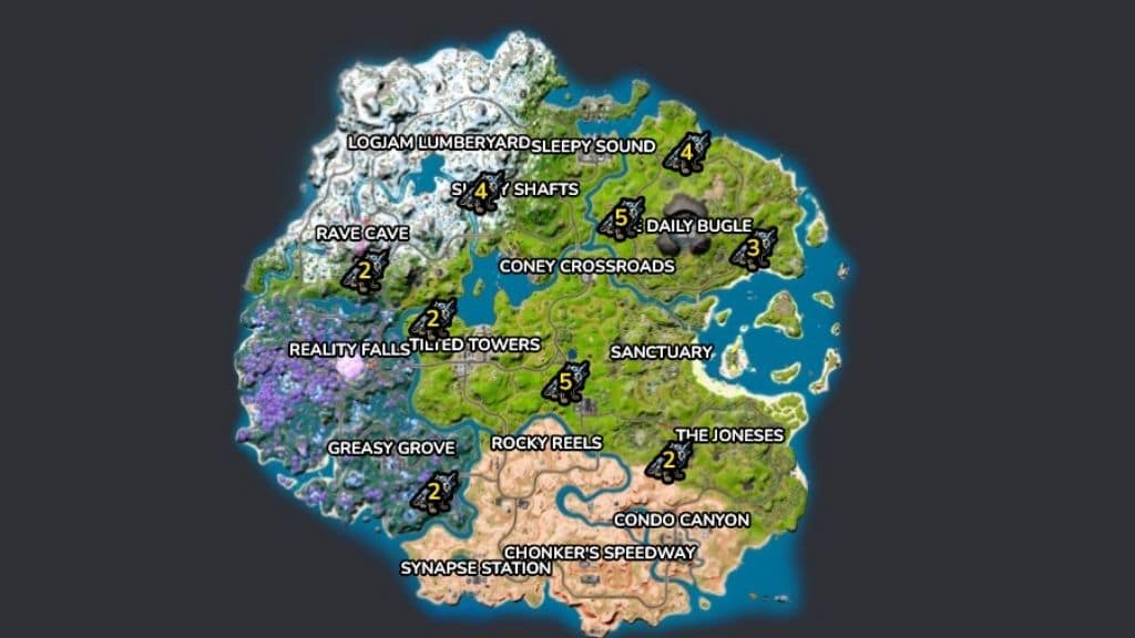 Wolf locations in Fortnite