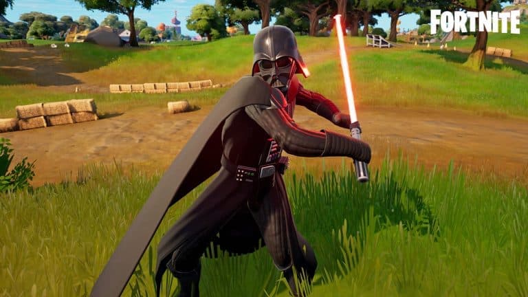 Darth Vader fighting with his Lightsaber in Fortnite