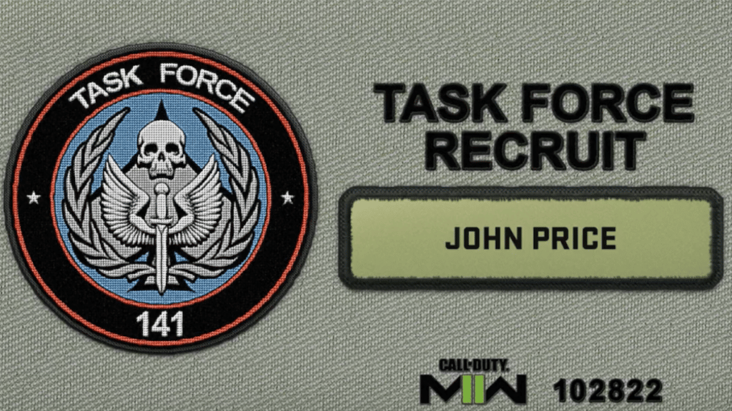 Task Force 141 recruitment patch Modern Warfare 2