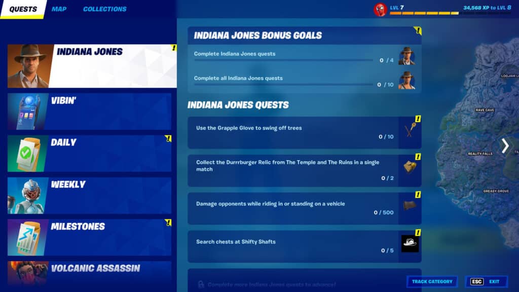 Fortnite Indiana Jones Quests