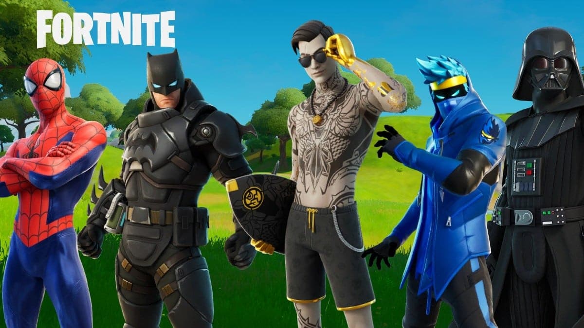 Fortnite skins like Midas, Spider-Man, Ninja and Darth Vader