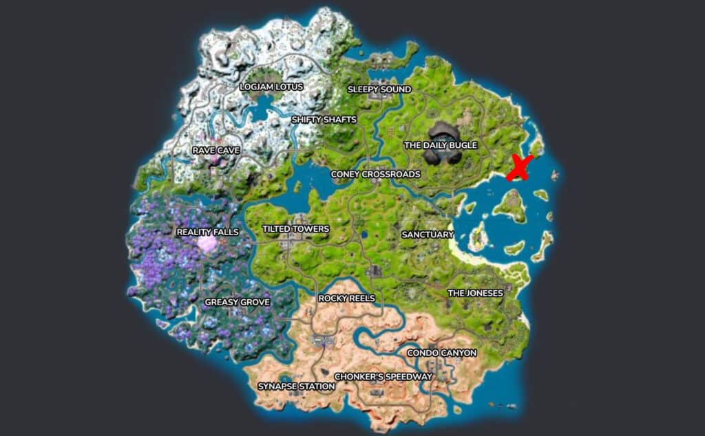 The Ruins location in Fortnite