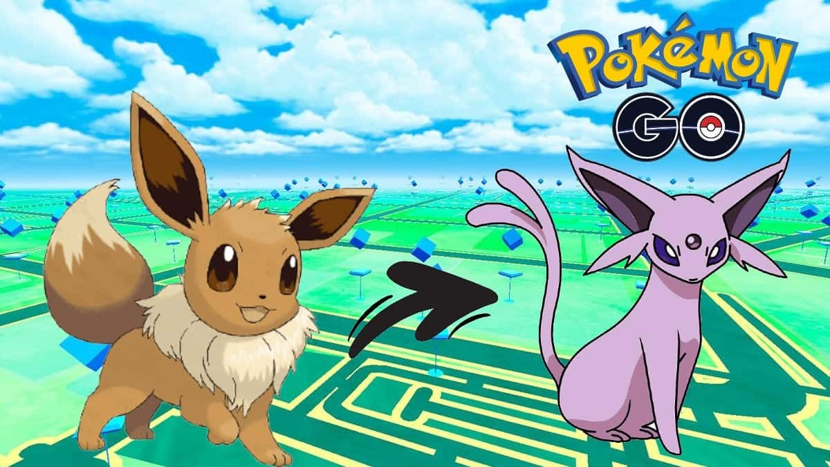 Eevee and Espeon in Pokemon Go