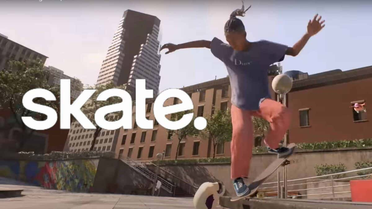 skate character grinding on a skateboard