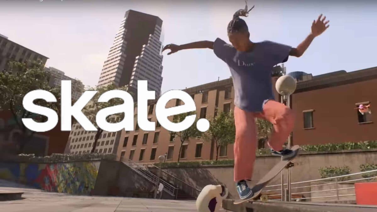 skate character grinding on a skateboard